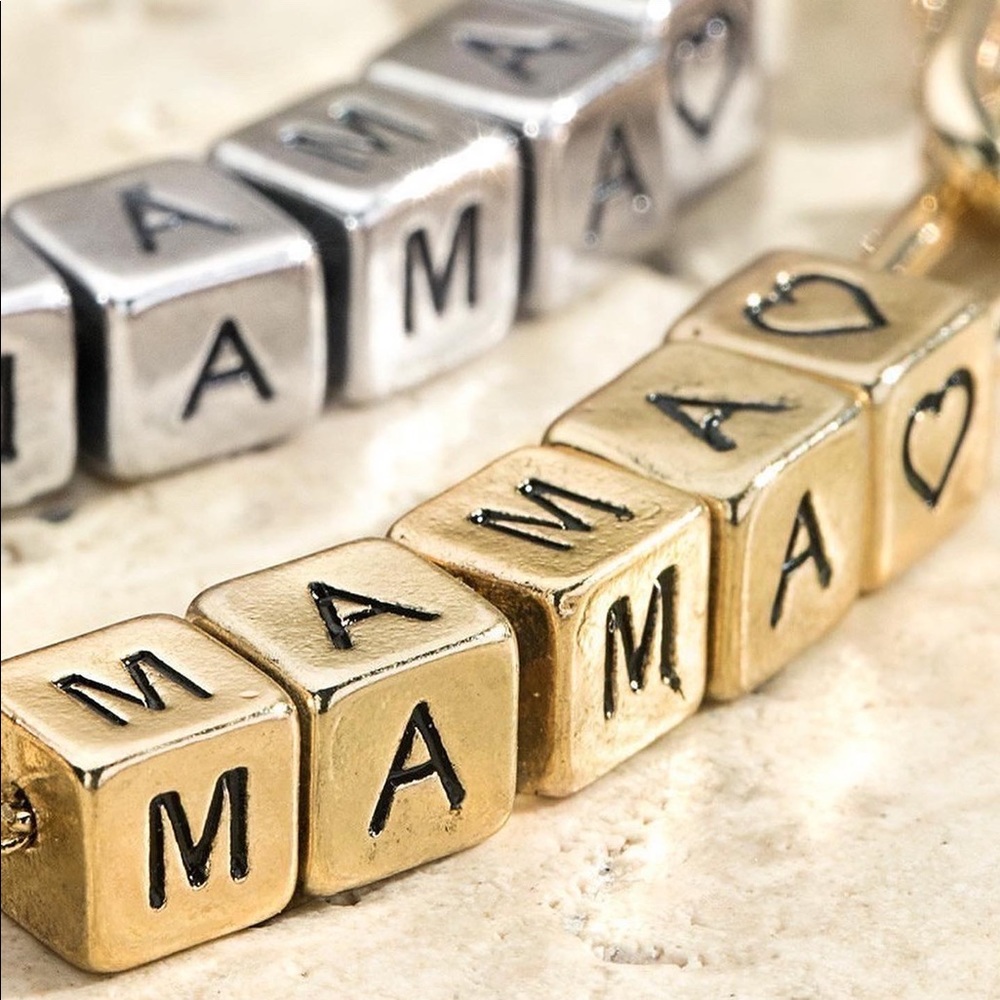 Block lettering 'Mama' Link Goldtone Bracelet